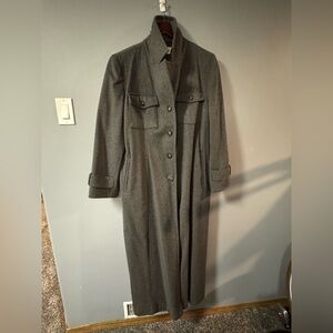 Jones New York Long Grey Wool Coat – Size 14